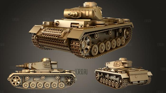 Panzer III stl model for CNC